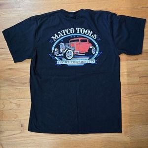 Vintage Matco Tools Shirt Mens SZ M Black hot rod Mechanic Shop Truck Logo Tee